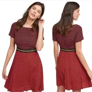 Anthropologie Maeve Amici Bunny Print Fit & Flare Dress
